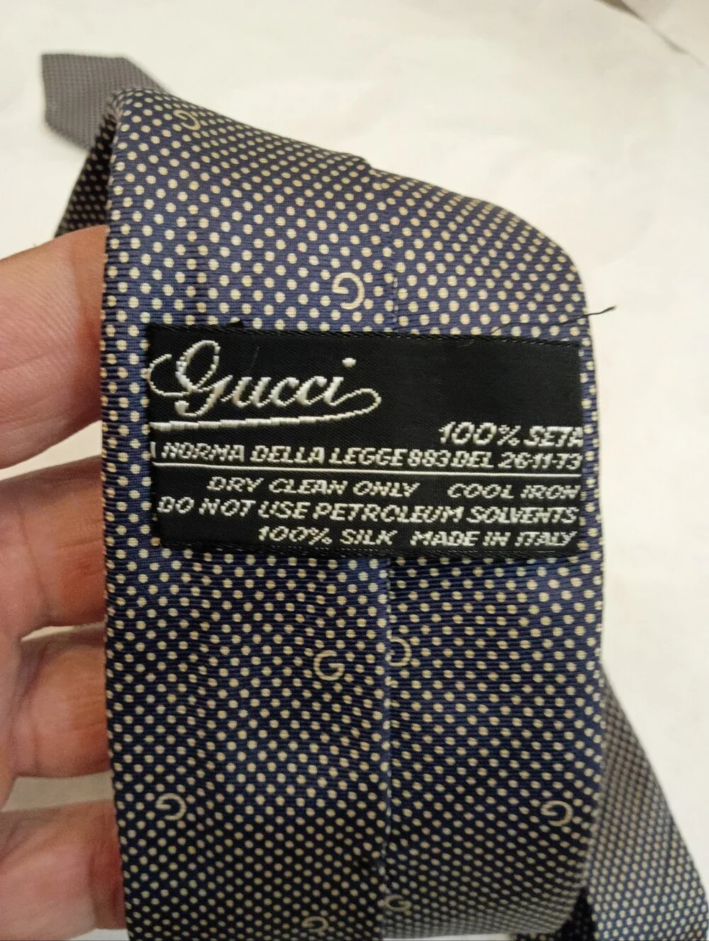 GUCCI VTG LOGO G All Over Print Rare  Skinny TIE